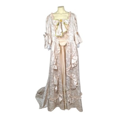 VTG Style Rococo Jacquard Gown Dress Pink Size XL Marie Antoinette Costume