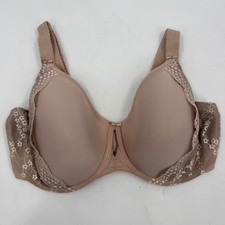Elomi 4383 FAN Womens Full Cup Bra Beige Lace Trim Underwire Support Size 36I