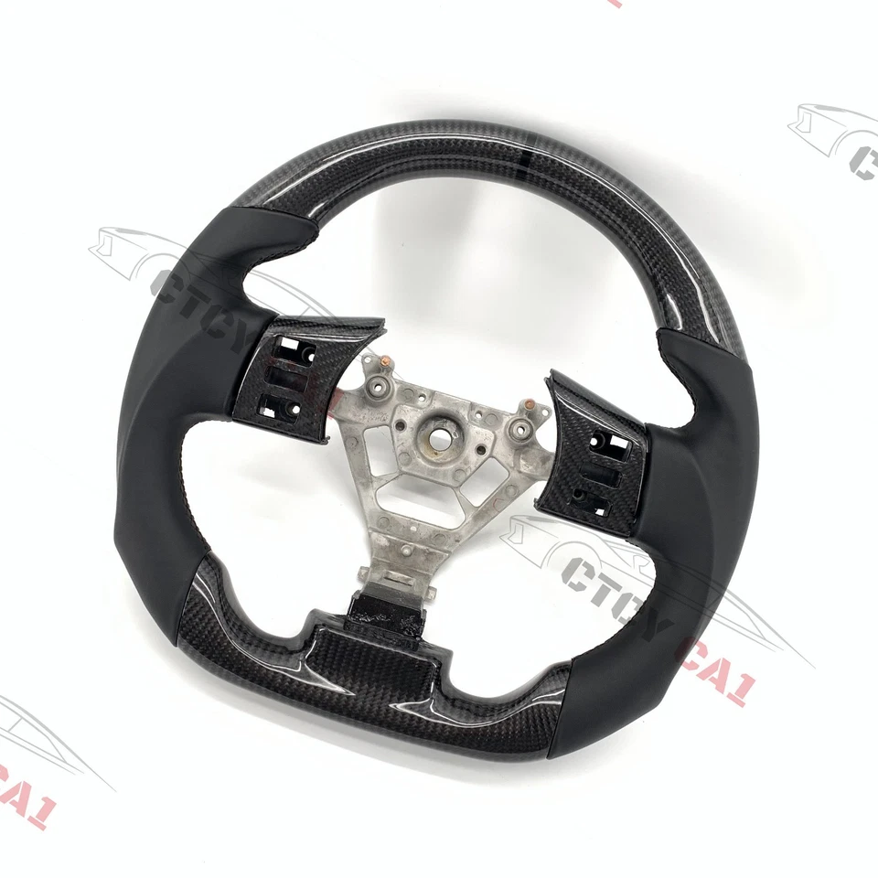 Volante de fibra de carbono personalizado para 02-08 Nissan 350Z fairlady Z con moldura Foto 3 de 4