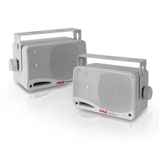 PYLE OUTDOOR WATERPROOF WIRELESS BLUETOOTH 3.5 INCH SPEAKER SYSTEM - WHITE