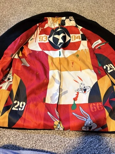Vintage Iceberg Looney Tunes Bugs Bunny Blazer Mens 50 Made Italy Graphic Lining image 3
