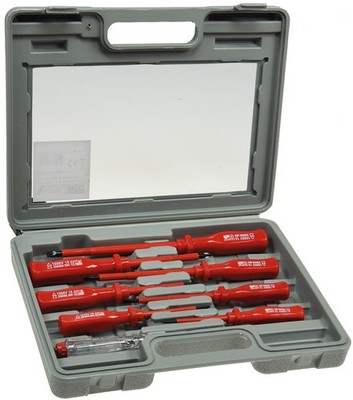ChiliTec Schraubendreher-Set KS-8 Elektro mit Koffer, isolierter Schaft, 8-teili