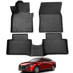 3D Molded Car Floor Mats for 2019-2026 Mazda 3 FWD All Weather TPE Floor Liners