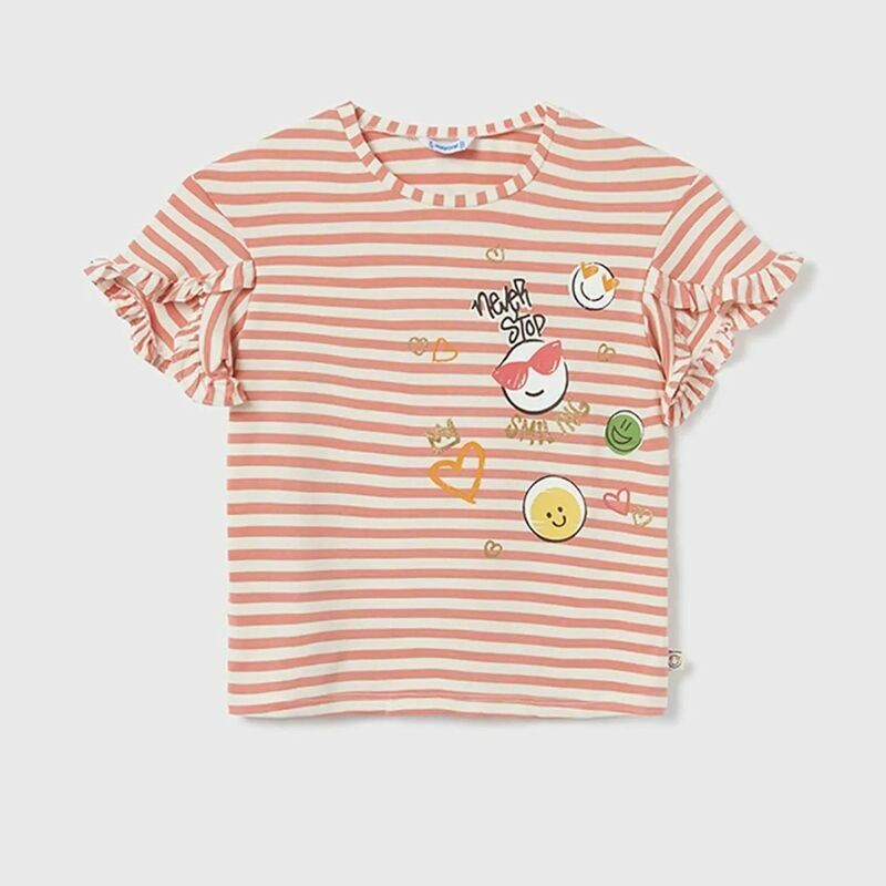 Mayoral Red, Black  Jersey Girls T-shirt , size : 8,14y.