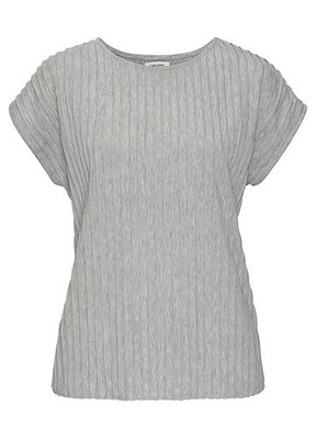 LASCANA T-Shirt grau strukturiert Rundhals Größe 6 neu ohne Etikett UVP 25 £