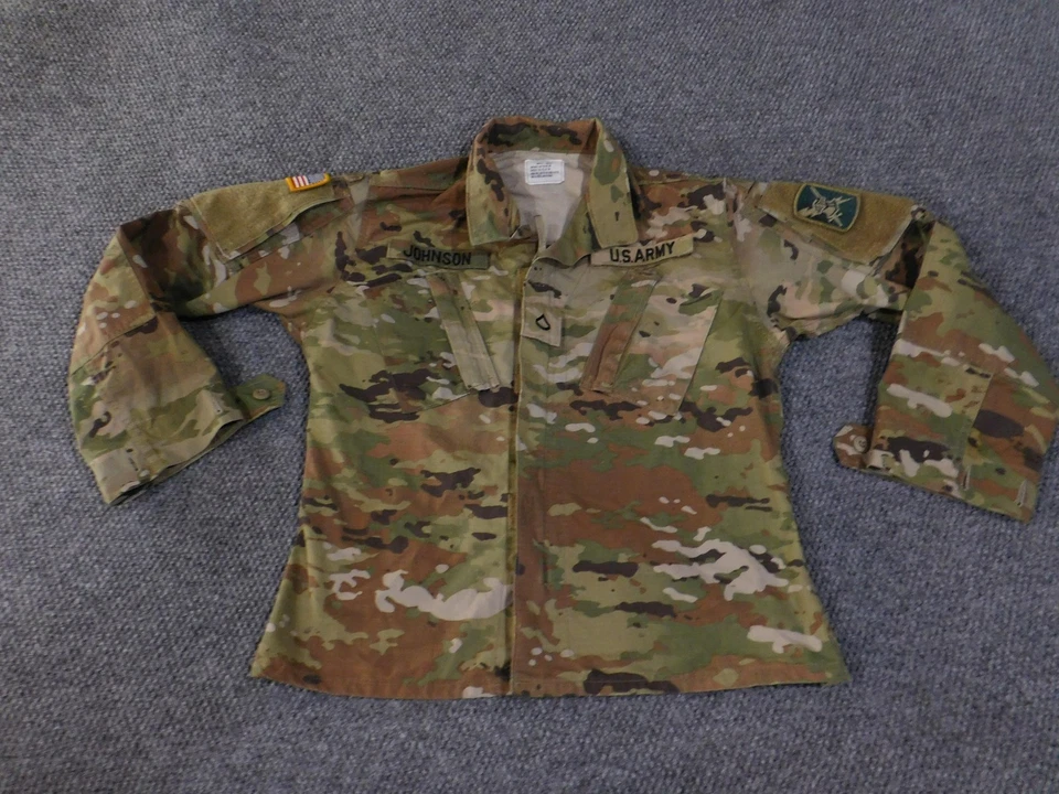 US Army ACU OCP Jacket Womens Small Short Camouflage Insect Shield Coat NSN - Image 3 of 4
