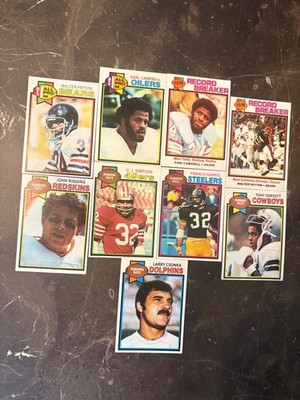 1979 Topps HOF Running Backs 9 Card Lot Payton Campbell Dorsett Harris Riggins