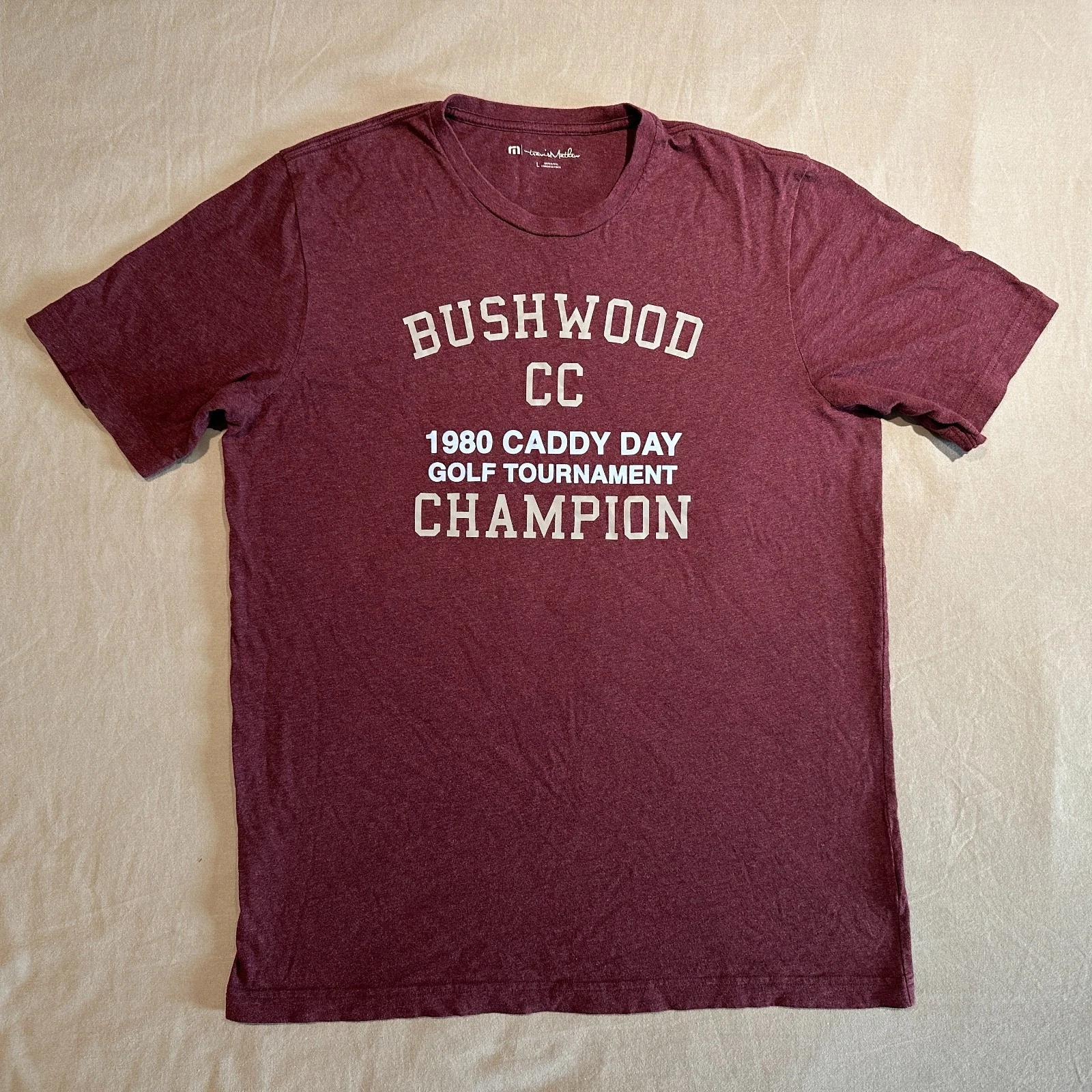 Bushwood Country Club Caddy Day Champion Maroon Red T-Shirt Large
