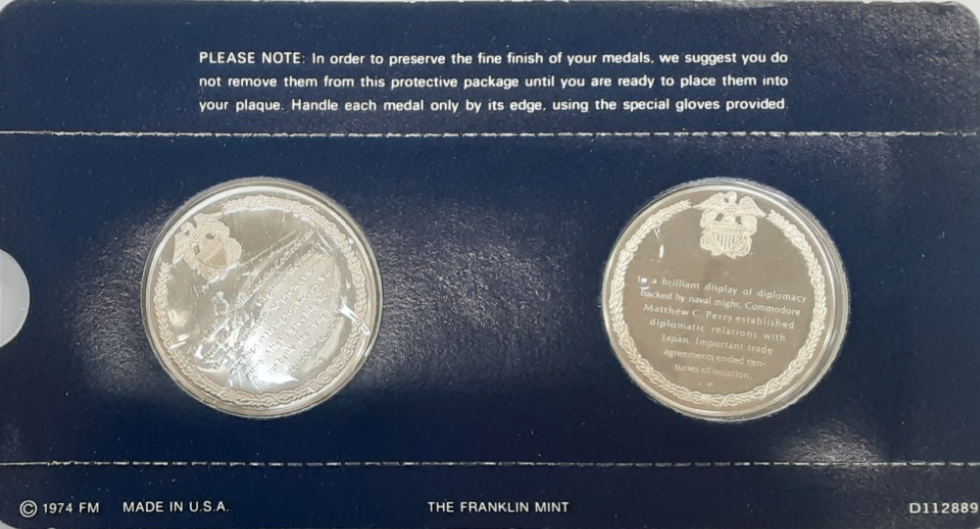 Franklin Mint .925 Silver Rounds History of US Navy Japan Trade