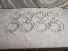 Set Of 8 vintage clear glass apple-shaped bowls,by Hazel Atlas Glass Company