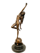 Bronze Figure Bronze Nude by Raymondo with Artist Signature on Marble Base