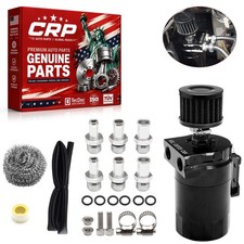 Car Baffled Oil Separator Catch Can Kit Aluminum Polish With Breather Filter