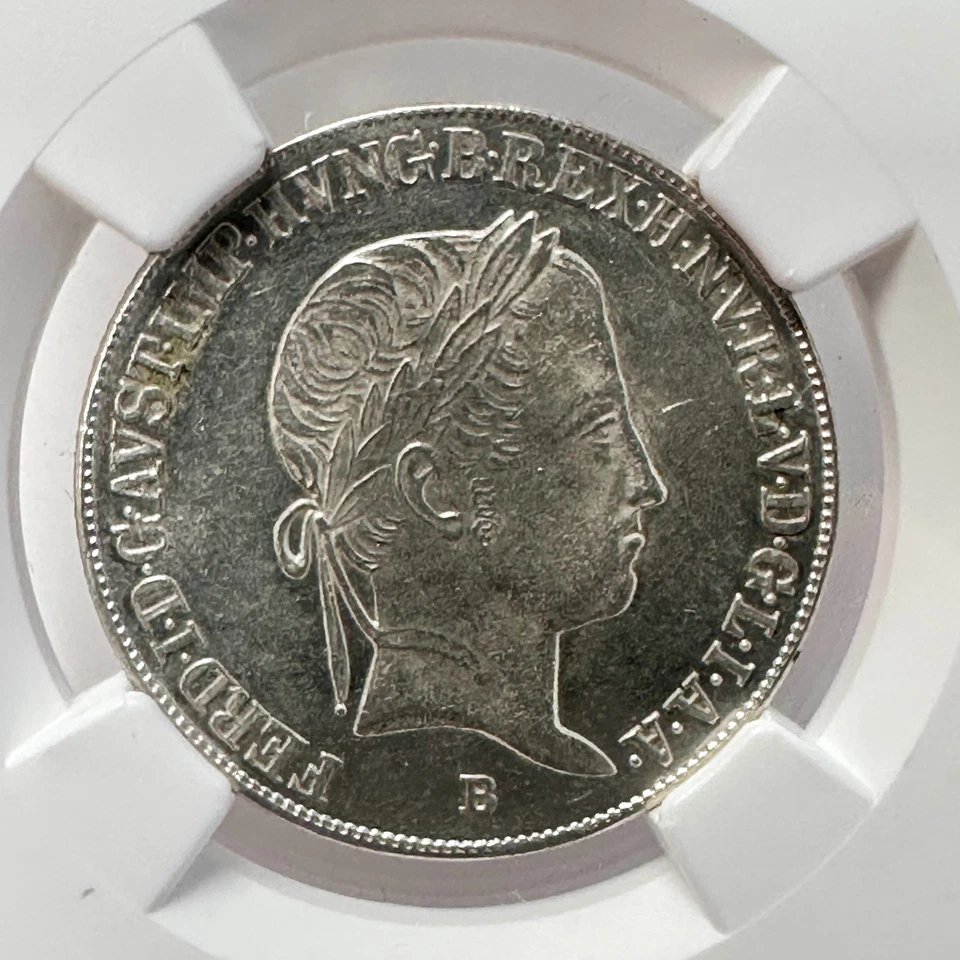 1847-B Hungary 20 Krajczar Silver Coin Graded MS61 NGC KM# 422 - Image 3 of 4