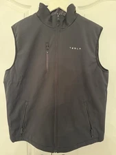 Tesla Men's Soft puffer  Vest Jacket Large Black, Full Zip with Pockets