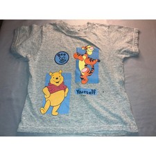 Vintage Winnie the Pooh Tigger Bee Yourself Gray Kids T Shirt 5T Holes See Pic