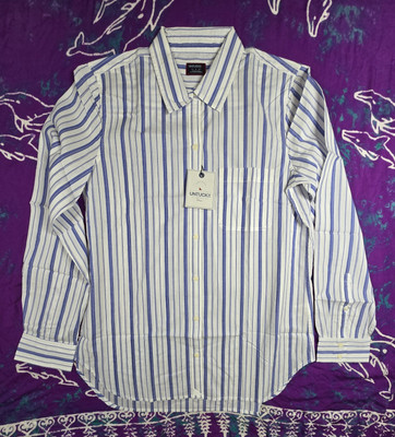 UNTUCKit Womens Button Up Shirt Long Sleeve Pinot Perse Blue Stripe 8 NWT