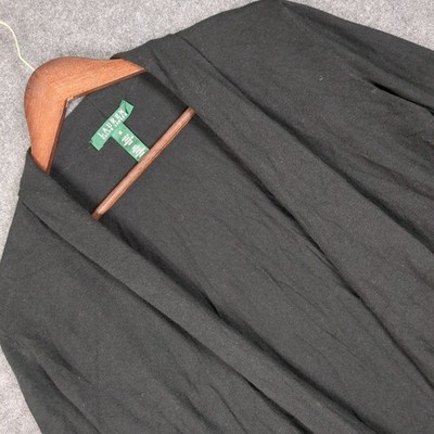 Ralph Lauren Black Cotton Modal Open Front Cardigan Sweater Womens Size M