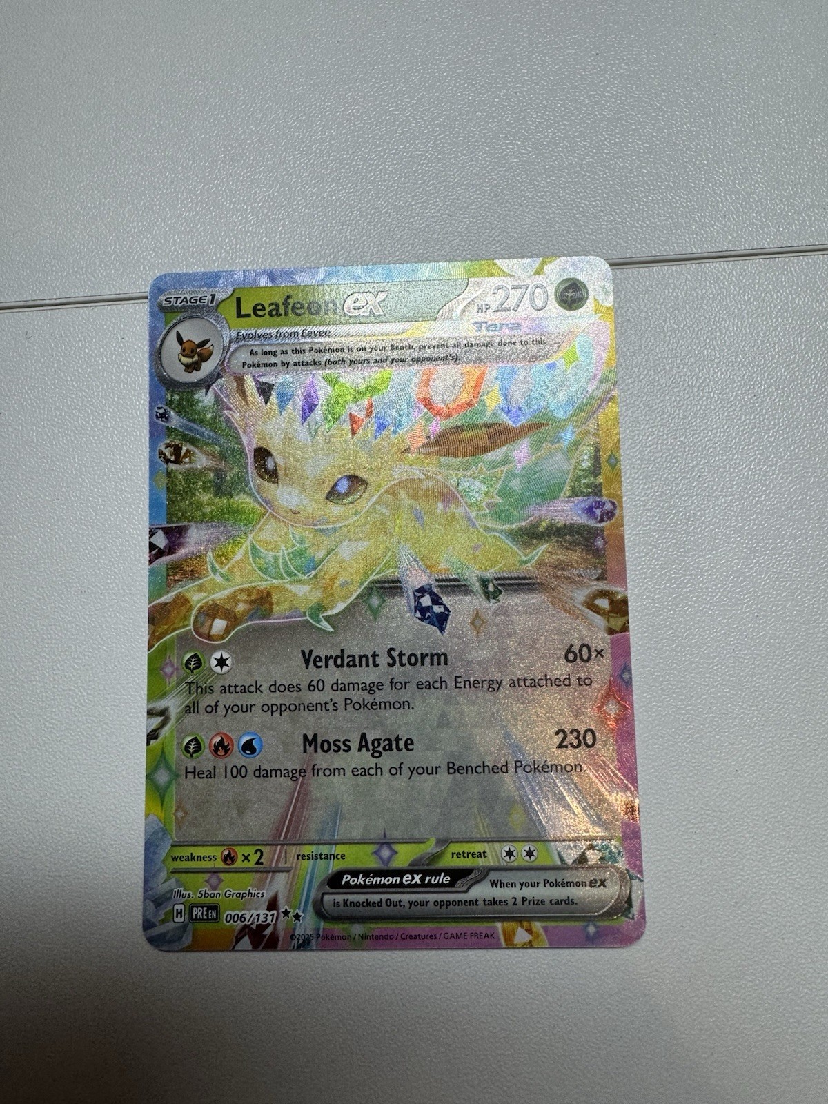 Pokémon TCG Leafeon EX Prismatic Evolution Double Rare Card 006/131 NM