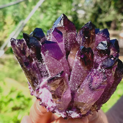300+ New Find Purple Phantom Quartz Crystal Cluster Mineral Specimen Healing