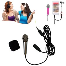 SILVER Mini Microphone Perfect Portable Fits Personal Live and KTV