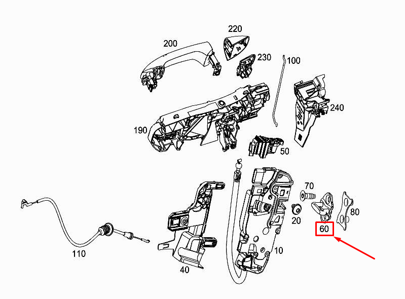 MERCEDES-BENZ A W177 Türschloss vorne A0997230800