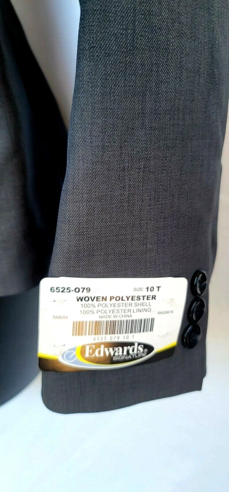 Edwards Signature Blazer Womens Sz 10T Charcoal Gray Uniform Business New - Image 4 of 4