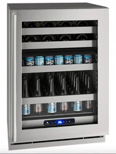 U-Line 5 Class 24" Stainless Steel Dual Zone Beverage Center - UHBD524SG01A