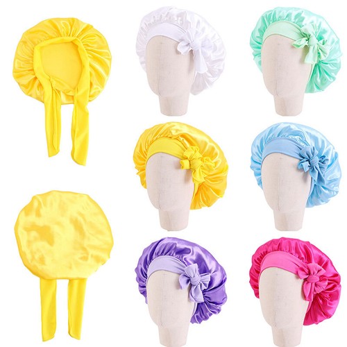 Kinder Schlafmütze Seidensatin Haarwickel Elastische Nachtmütze Turban % - Picture 11 of 51
