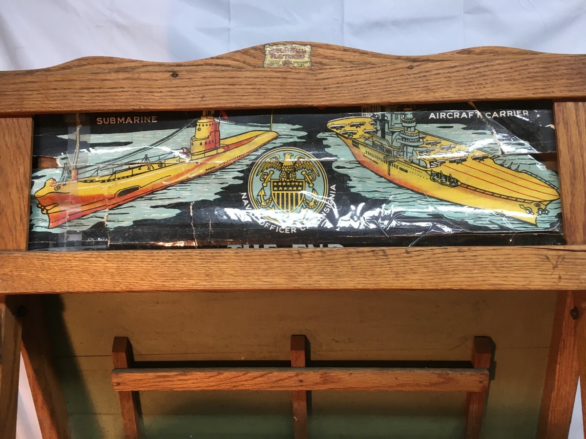 Vtg 1940s Educational Playthings Folding Chalk Board US Navy