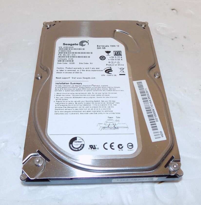 Seagate 500 GB Hard Drive Barracuda 7200.10 500GB ST3500418A CC44