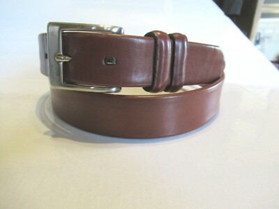 Paul Stuart Brown Leather Women\'s Belt Brown Leather Belt with Gunmetal Buckle - Paul Stuart main image 2