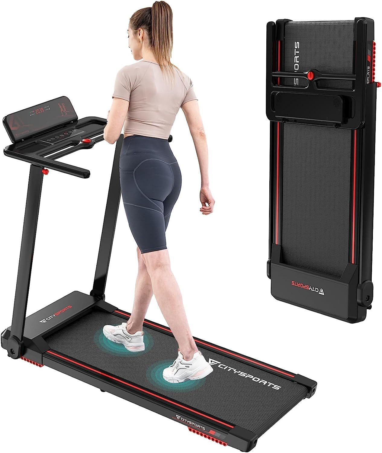 Cinta De Correr Plegable Eléctrica,Con Pantalla Led,App Y Soporte Para Tableta