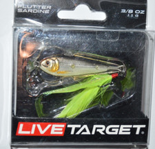 live target flutter shad 3/8oz  fluttering jig jigging spoon 1.75" glow black