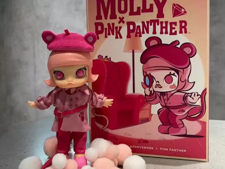 Perfect New  Popmart Molly Pink Panther Bjd Action Figure Limited Toys  - Image 4 of 4