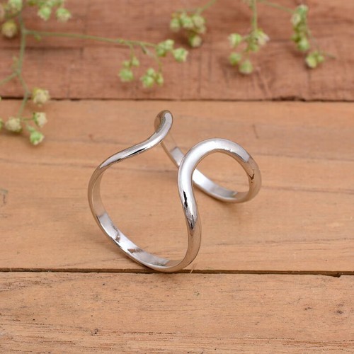 Handgefertigter massiver 925 Sterling Silber verstellbarer Ring stilvoller Schmuck alle Größen - Bild 3 von 4