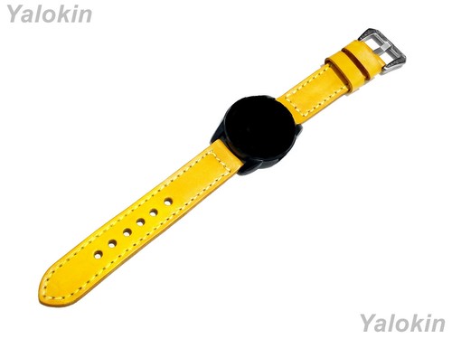 Yellow Brushed Leather Band for Garmin Vivomove Trend and Vivoactive 3 -B20 - Picture 7 of 9
