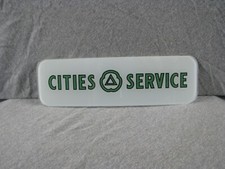CITIES SERVICE (GREEN)  ADVERTISEMENT  GLASS - BENNETT 900-1000 GAS PUMP