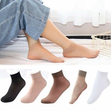 10 Pairs Women Ladies Sheer Solid Transparent Short Stockings Ankle Socks LH026
