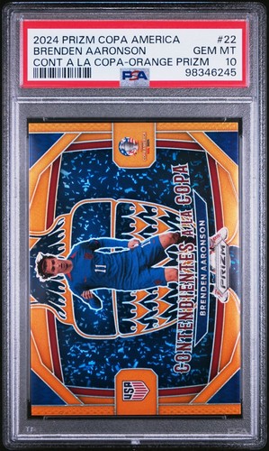 2024 PANINI PRIZM COPA AMERICA CONTENDIENTES 22 BRENDEN AARONSON ORANGE PRIZM
