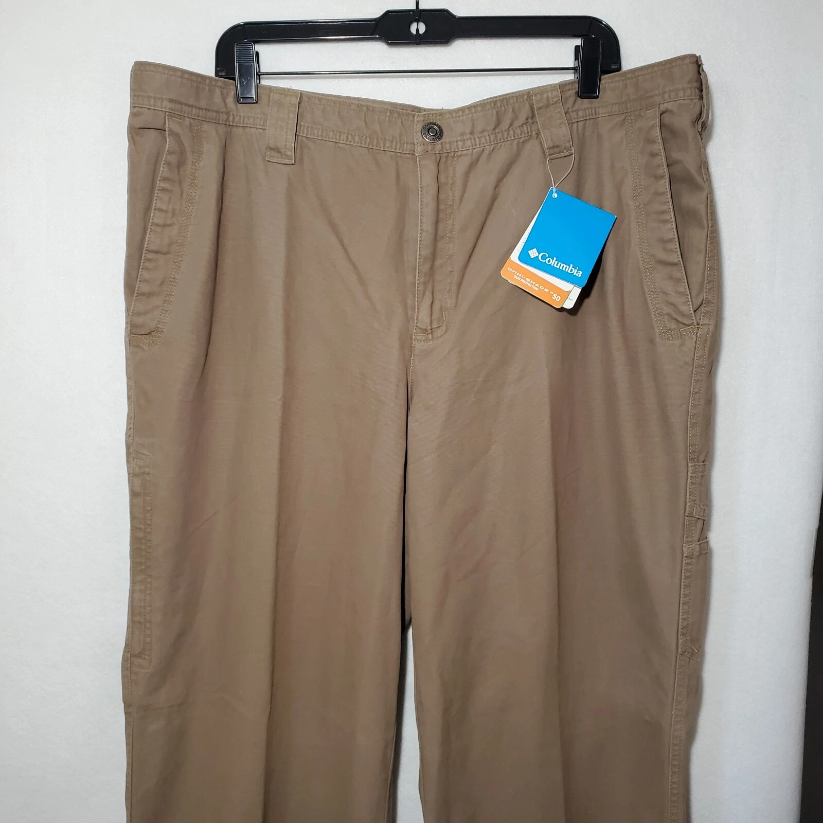 Columbia Pants Men 40X32 Beige Ultimate Roc UPF 50 Fish Hunt Cargo MSRP 65$ NWT