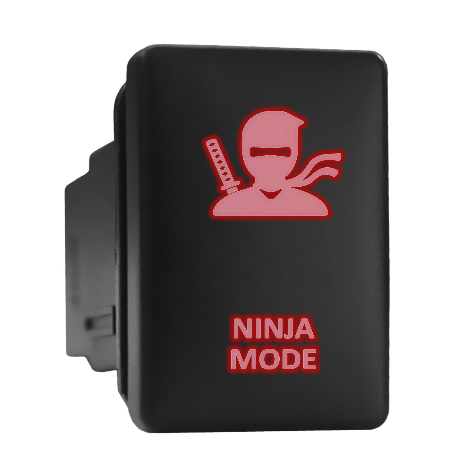 Ninja Mode Red Backlit Push Switch 1.28x0.87 in Fits Toyota