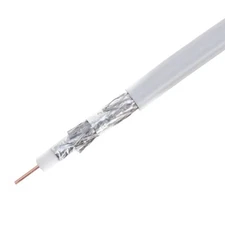 18AWG RG6 Quad Shield Outdoor Coaxial Cable for Satellite TV - White