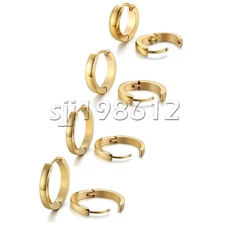 4Pair Women Men Small Hoop Earrings Stainless Steel Huggie Piercing Cartilage