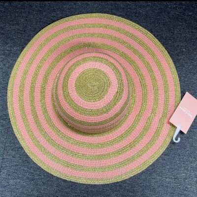 Juicy Couture Pink Tan Stripped Straw Floppy Hat NWT | eBay display picture 3