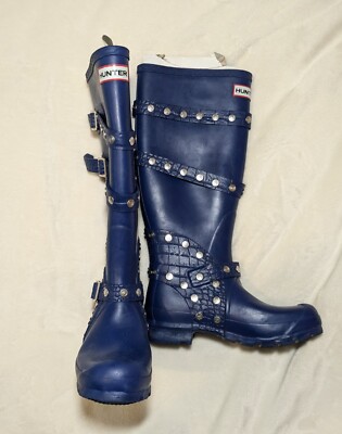 Hunter Festival studded wellies special edition blue wellington boots UK  size UK