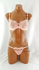 Victoria's Secret Designer Collection Lace Demi bra 36C / EU 80C  panty M peach