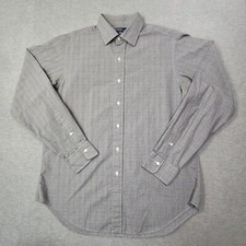 Polo Ralph Lauren Shirt Mens 16 35 Gray Blue Plaid Button Up Philip Classic