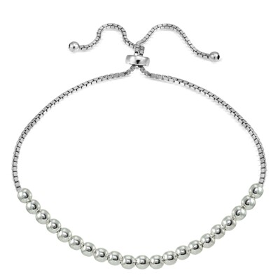 Armband Sterlingsilber 4 mm Perlen verstellbar