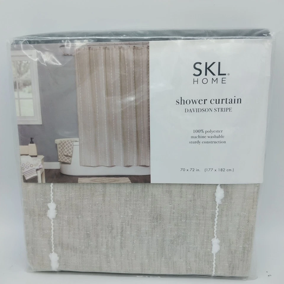 Полосатая занавеска для душа Davidson натуральная - Изображение 3 из 4