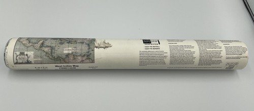 RARE Pottery Barn West Indies Map 8' x 5' Mural Wallpaper Surestrip G6